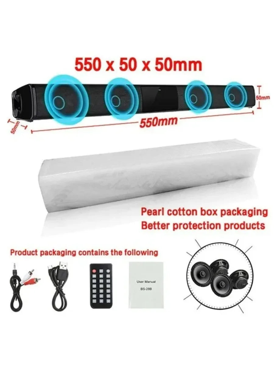Powerful Wireless Bluetooth Speaker for Home Theater Computer TV Car Sound Box Soundbar Heavy Bass Subwoofer Radio Caixa De Som