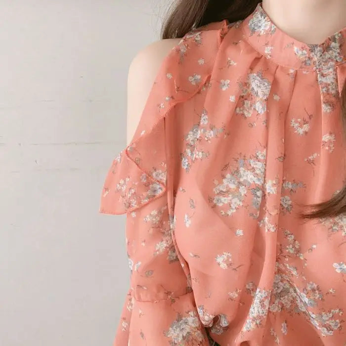 Fashion Woman Off Shoulder Blouse Shirts For Women Stylish Top long Sleeve Female Tops Elegant Chiffon Mujer Woman Clothes SwiftNest