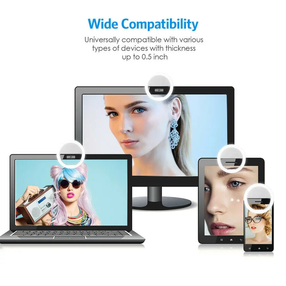 Mobile Phone Fill Light USB Charge Led Selfie Ring Light Phone Live Broadcast Video LED Selfie Ring Lamp For All Smartphone