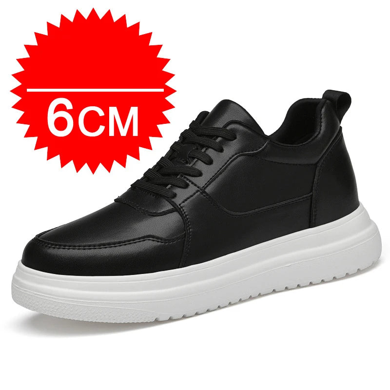 Fashion Men Casual Shoes Men Low Cut Sneakers Breathable Height Increasing Shoes 6/8/10CM Thick Sole Hard-Wearing Male Footwear