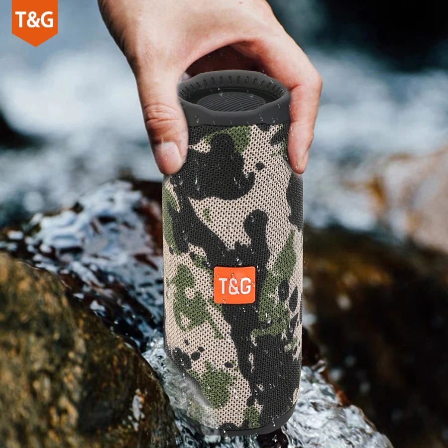 مكبر صوت لاسلكي محمول مزود بتقنية البلوتوث وصندوق صوت موسيقى بلوتوث لجهاز Caixa De Som مزود بمضخم صوت لاسلكي وراديو FM ونظام باس حر اليدين