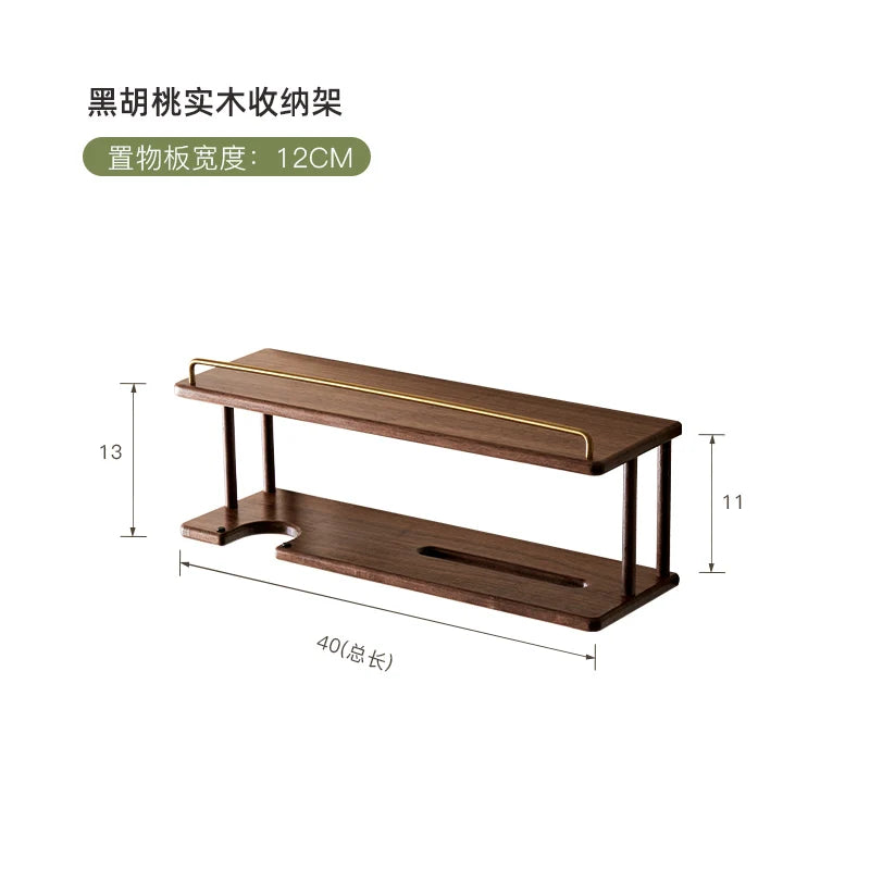 Wall-Mounted Wooden Bathroom Storage Rack Multi-Layer Vanity Organizer for Towels And Cosmetics Home Vanity Countertop Solution