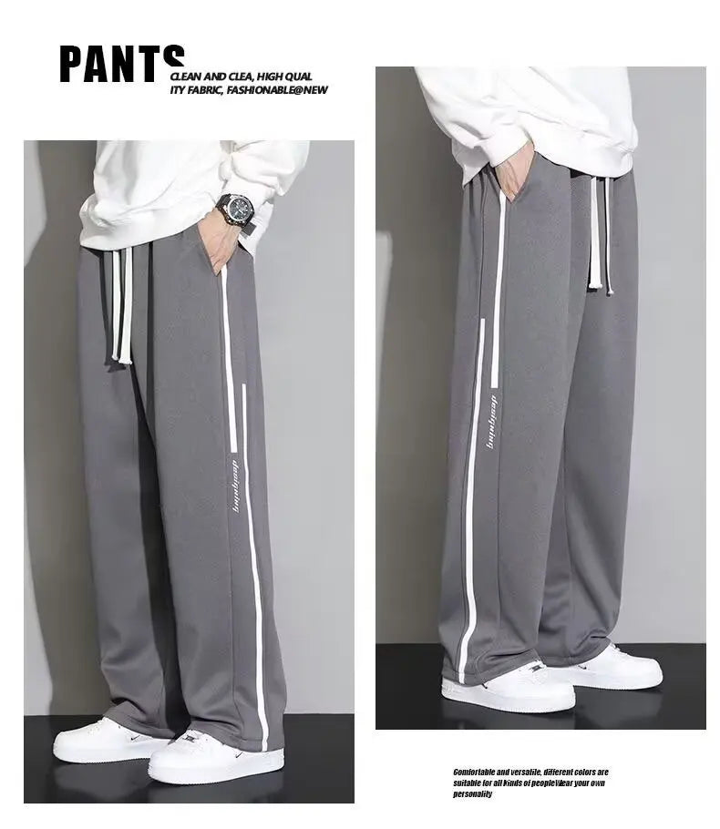 Fashion New Mens Pants  Trousers Sports Streetwear Male Loose Drawstring Summer  Pants  Casual Men  Straight Pants Trend R