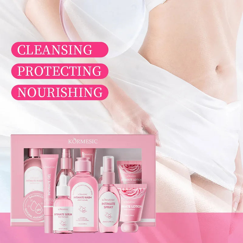 5pcs/set KORMESIC Women's Intimate Care Bundle Daily Skin Routine Set Beautifying Wash Bath Brightening Delicate Smooth Kit