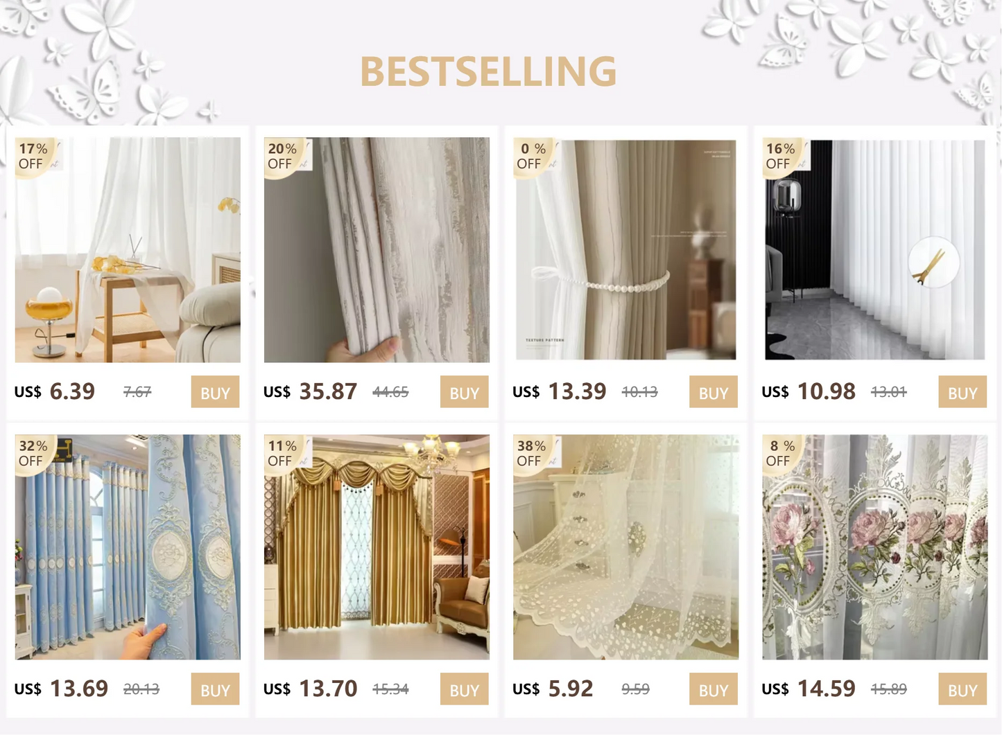 ستائر مخصصة لغرفة المعيشة وغرفة الطعام وغرفة النوم، قماش أوروبي فاخر مزدوج الطبقات مع تطريز متكامل وديكور معتم