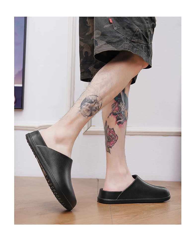 Men Slippers Couples Garden Clog Women Water Proof Chef Shoe Comfortable Sandal Slippers For Pet Workers Outdoor Fishing Shoes