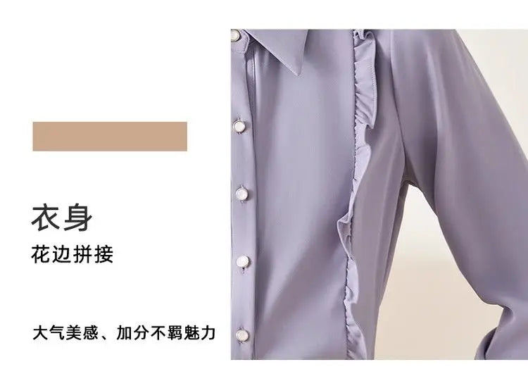 Women's Clothing Spring New French Style Long-sleeved Shirt Lady Chiffon Thin Fashion Blouses