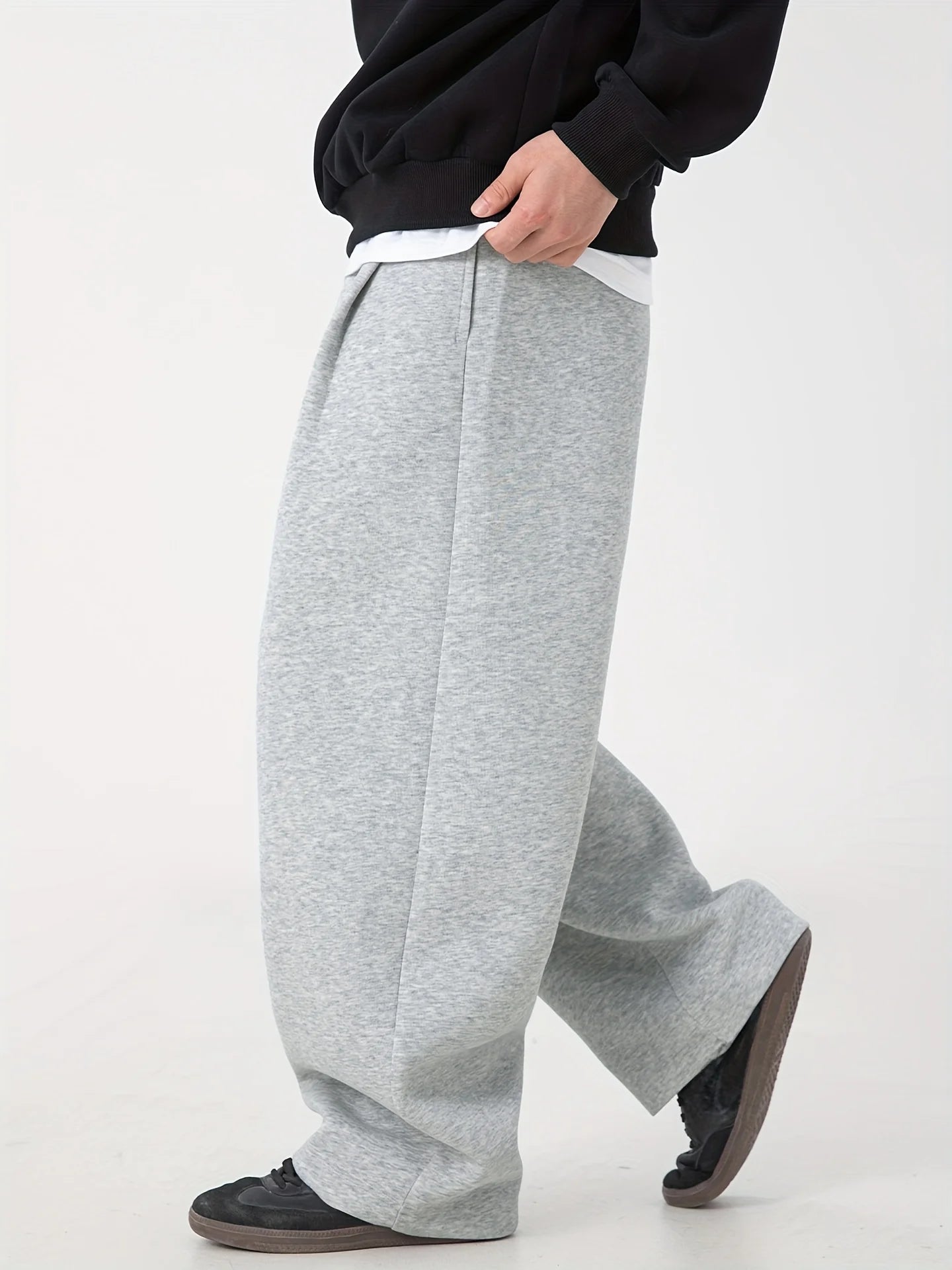 Men's Fashion All Seasons Basic Solid Color Oversized Drawstring Loose Casual Sweatpants/Sports Pants trousers