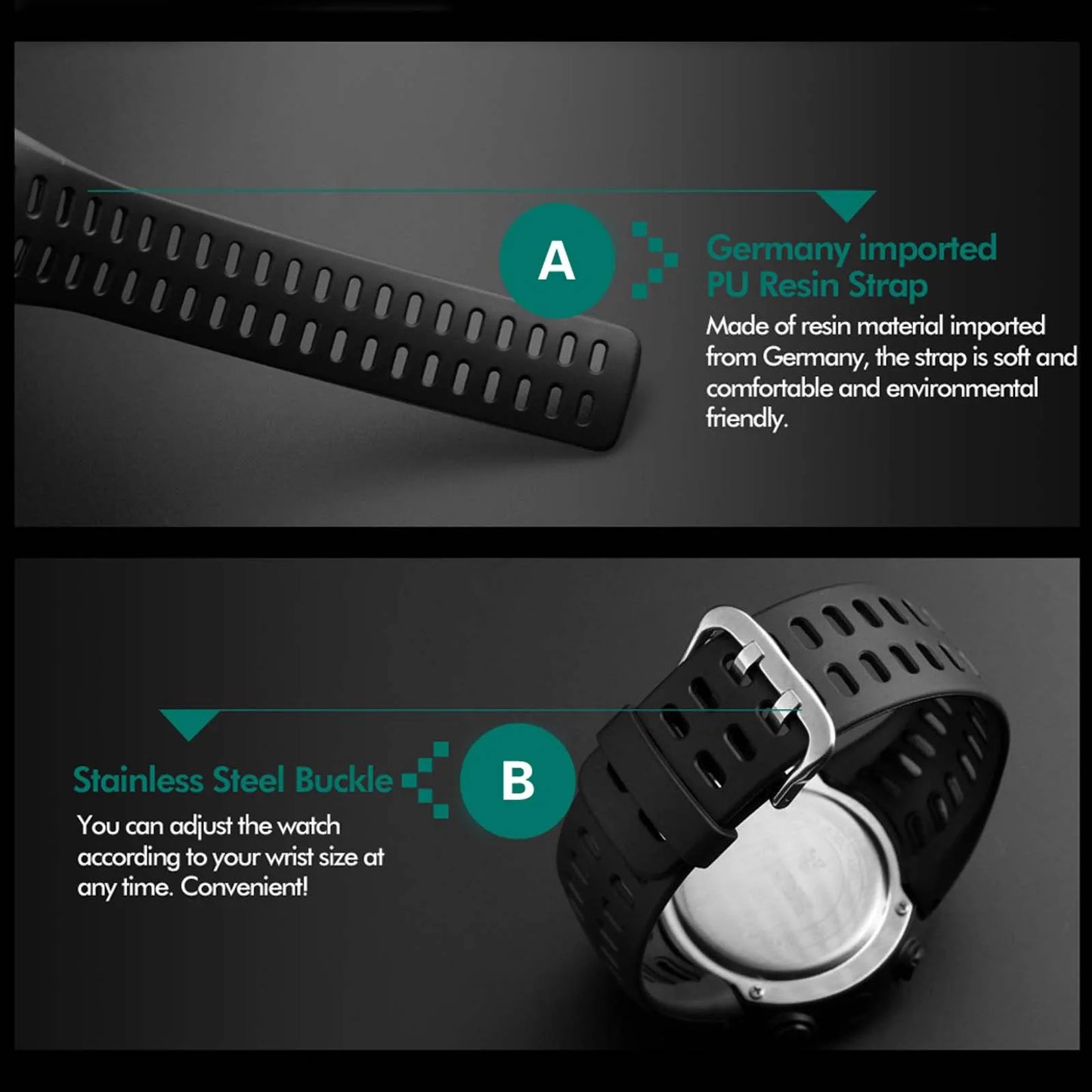 Sports Watch for Men Kid Student Teen Large dial Outdoor Sport Men Watch Multifunction digital Wristwatch Waterproof Alarm Clock