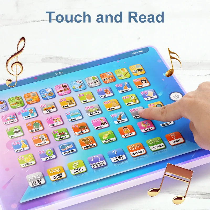 Kids Learning Pad/Tablet Interactive Toddler Toys with Words Numbers Alphabets Music Electronic Educational Toy for Preschool