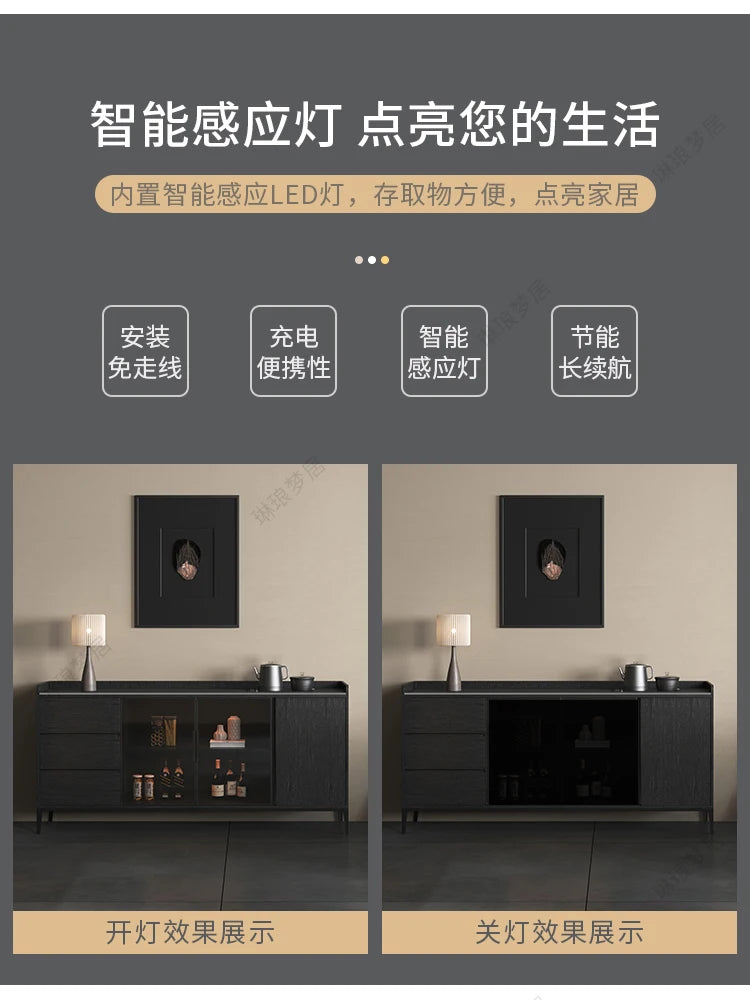 Kitchen Shelf Cabinets Living Room Storage Display Black Closets Cabinet Buffet Cupboard Mueble Recibidor De Entrada Decor