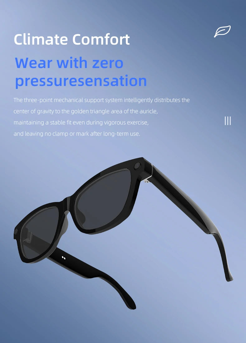New Wifi AI Smart Glasses HD1080P Anti-shake Camera Video Glasses Voice Call Noise Reduction Wireless Bluetooth Headset Goggles