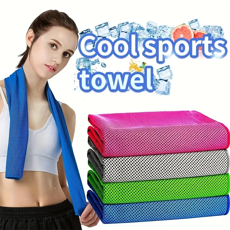 1Pcs Quick-Drying Sports Towel with Storage Box and Cooling Ice Blanket for Outdoor Fitness and Camping