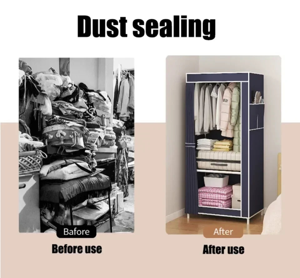 Dustproof Wardrobe Simple Storage Cabinet Multi Layer Storage Bedroom Save Space Armoire Large Capacity Dampproof Cloth Wardrobe