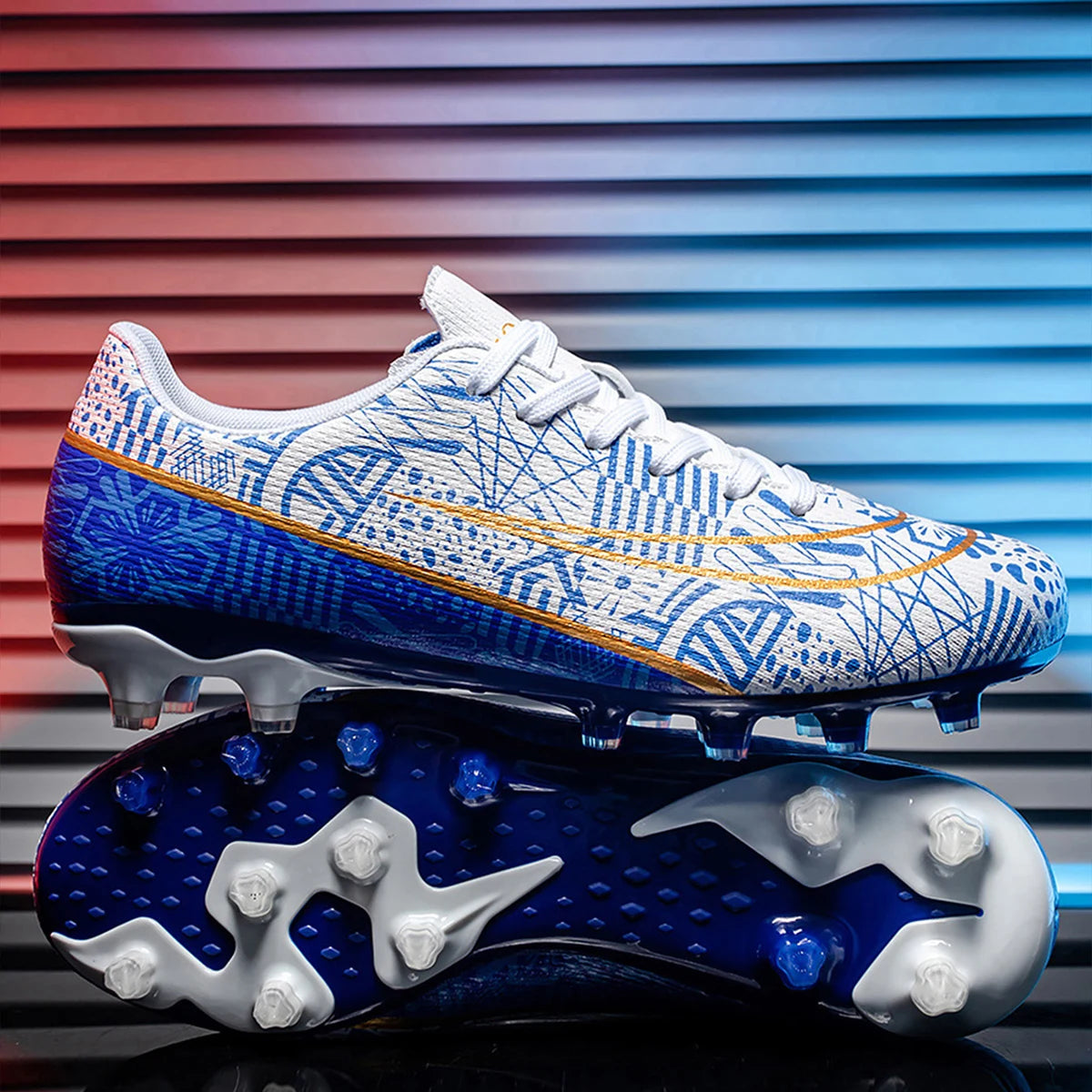 Professional Soccer Shoes Men Outdoor High-Top Sports Football Boots Boots Ag/Fg Long Spikes Artificial Grass Training Match Spi