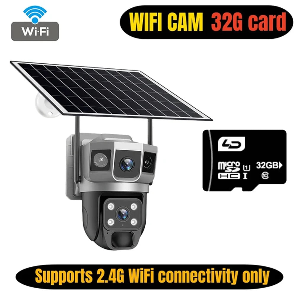 V380pro 12MP 6K WIFI Camera Solar PIR Human Detection Night Vision Waterproof Security Video IP Camara Battery CCTV Monitor