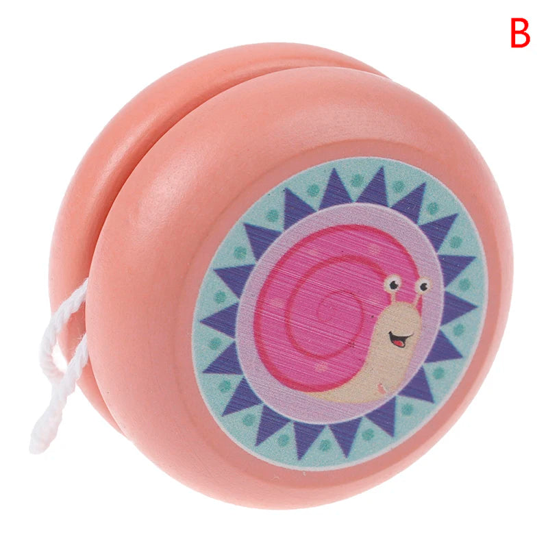 Children Yoyo Ball Cute Animal Prints Wooden Yoyo Toys Fox Owl Hedgehog Snails Toys Kids Yo-Yo Creative Yo Yo Toys For Fun