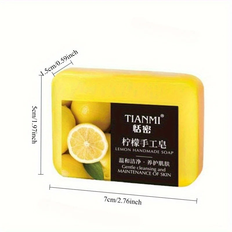 2PCS lemon handmade soap, moisturizing and cleaning, suitable for all skin types, can be used by both men and women,