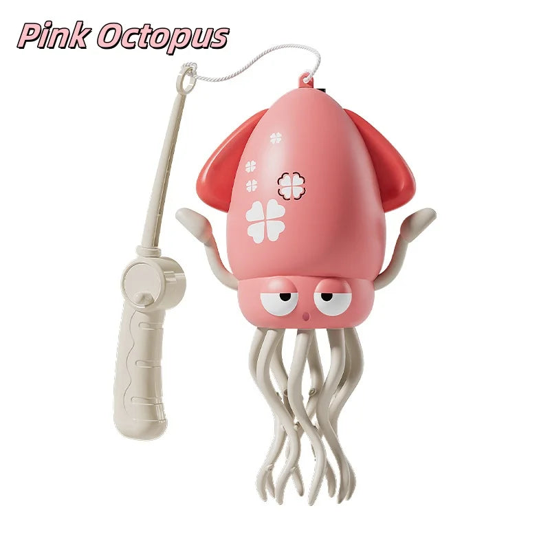 Kids Electronic Pet Toys Interactive Development Toys Induction Lying Flat Squid With Light&Music Tummy Time Gifts NEWDancing