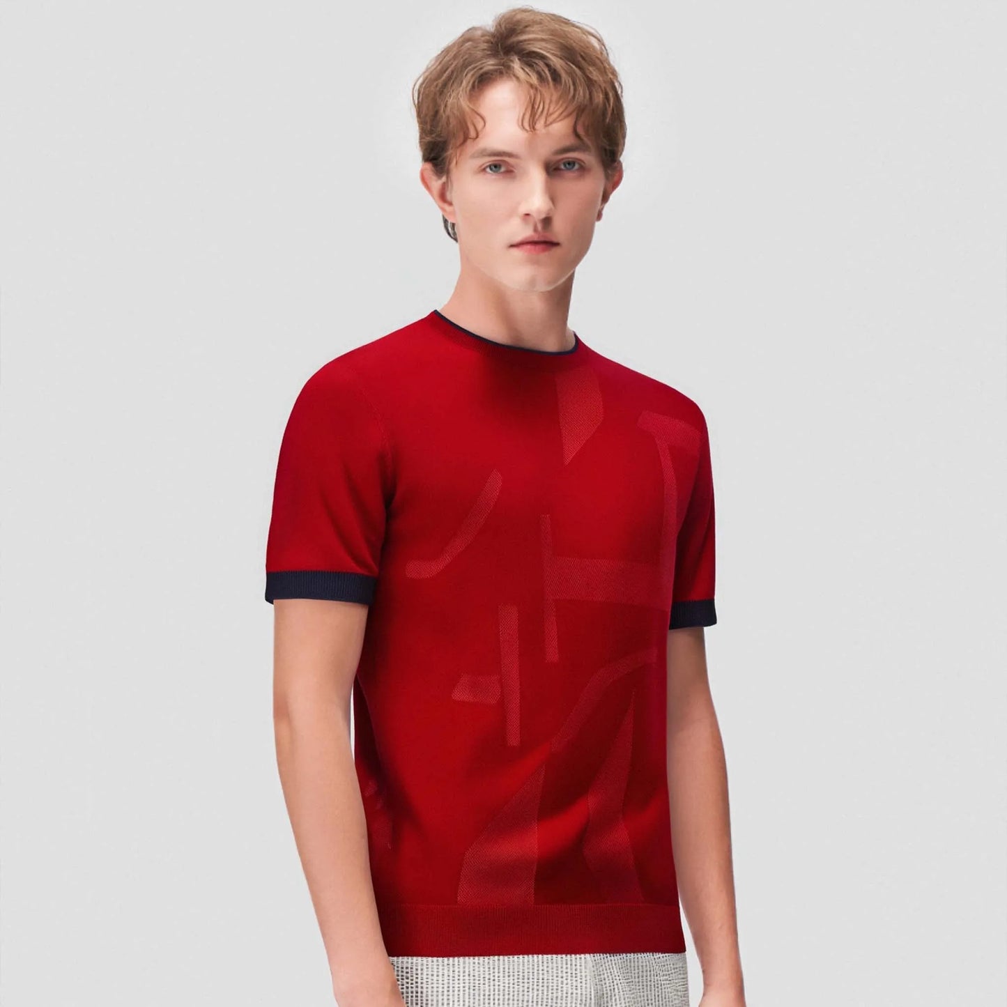 Fashion Mens T Shirts Cotton Casual Short Sleeve Solid Patchwork O Neck Soft Slim T-Shirts Men's Loose Fit Tees Knitted Tops