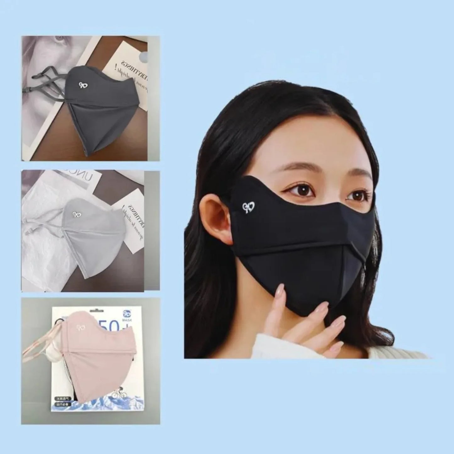 Face Mask Outdoor Sports Summer Ice Silk Sunscreen Face Sun Protection Forehead Thin Section Breathable