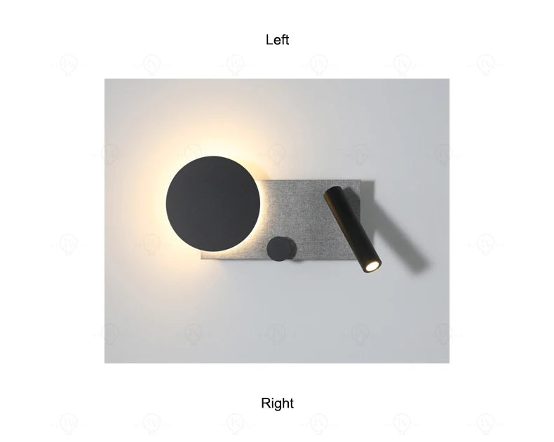 Bedroom bedside wall lamp with switch and spotlight, simple and modern Nordic creative personality, adjustable angle wall lamp