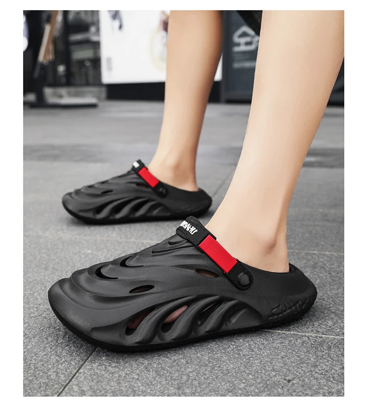 Fashion Men's Sandals Soft EVA Clogs Fashion Thick Sole Couples Beach Slippers Casual Slide Hole Shoes