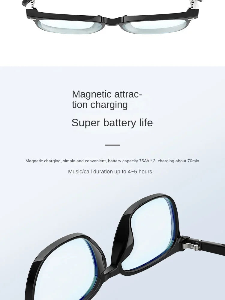 3-in-1 Smart Glasses Open Ear Music Hands-Free Calling Stereo Sound Wearable Headsets Smart Sports Anti-Blue Light Sunglasses
