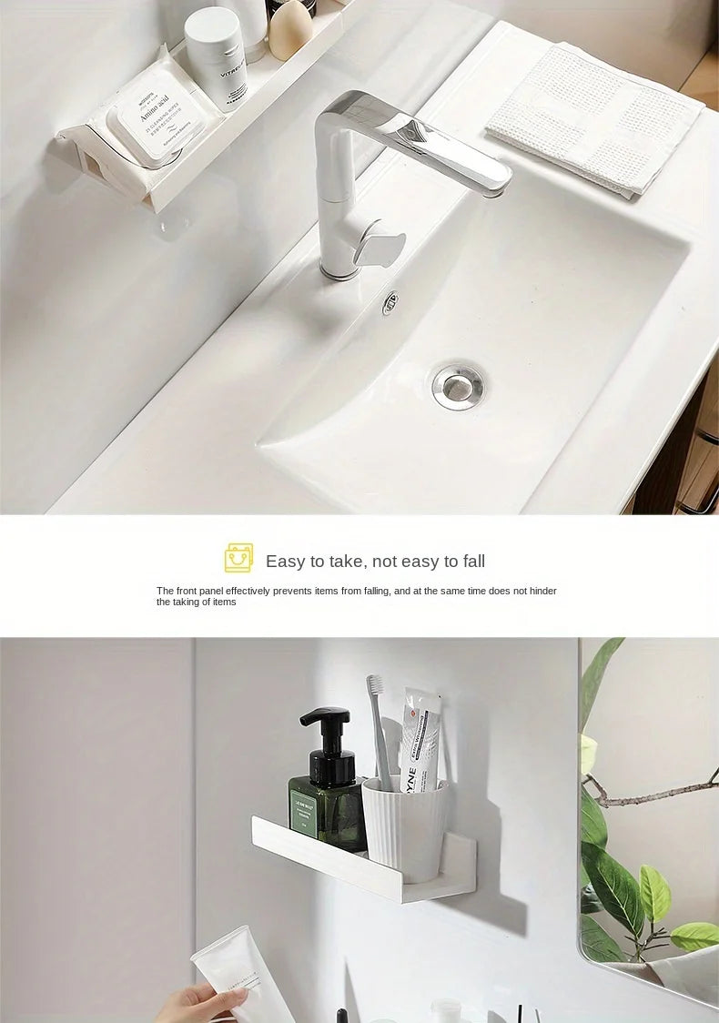 Bathroom Shelf Makeup Storage Organizer  Rack Self Adhesive No-drill Shelves Wall Shampoo Rack Shower Shelf