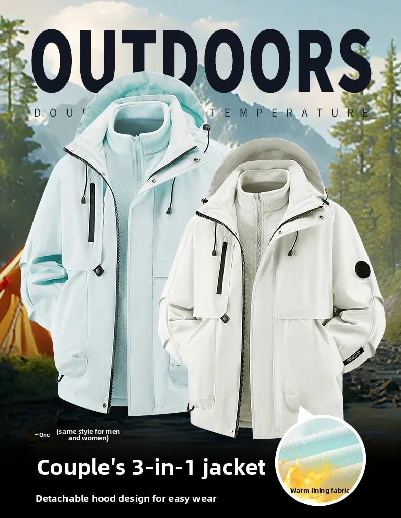 Jacket men's jacket jacket autumn and winter jacket three-in-one outdoor sports jacket fleece jacket inner jacket jacket