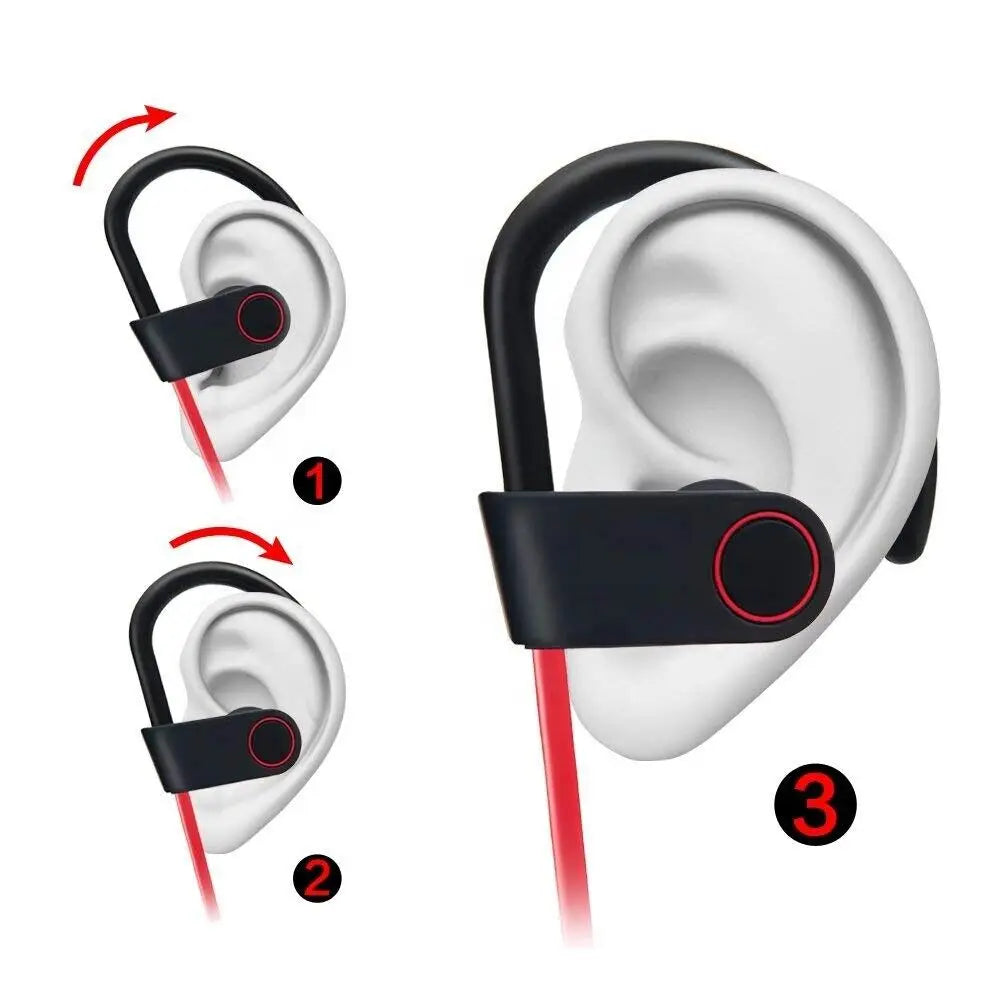 Wireless Bluetooth 5.0 Earbuds Stereo Headphones in Ear Headset Built-in Microphone Sports Waterproof Neck-hanging Headsets