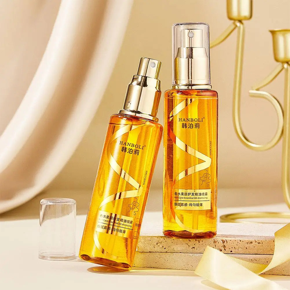 70 مل بخاخ زيت عطري للعناية بالشعر، زيت عطري خفيف وناعم يدوم طويلاً، يغذي الشعر بعمق، منتجات العناية بالشعر