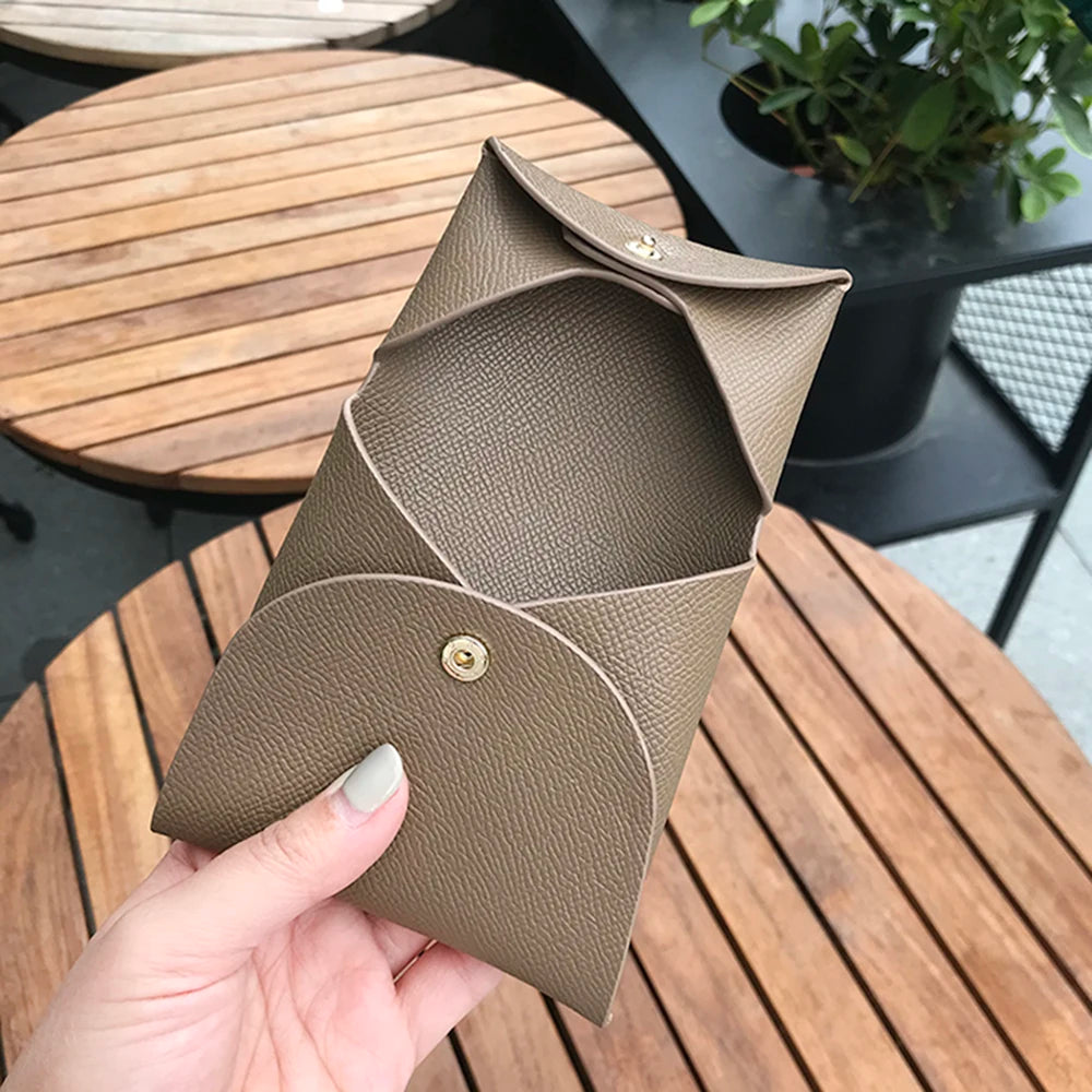 محفظة نقود من الجلد الأصلي للنساء والرجال بتصميم فاخر، حقيبة بطاقات ائتمان قابلة للطي، حروف مخصصة، حقيبة نقود صلبة، محفظة صغيرة