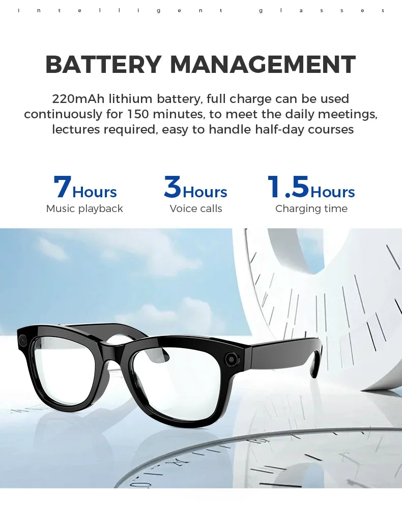 New Technology Bluetooth Call Smart Glasses 2025 Video Recording Camera Sunglasses VR Headset AI Translation Lens for Man Woman