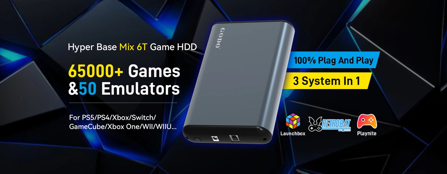 PlayZone 1TB Emulator Consoles Portable Retro Game SSD For PS5/PS4/PS3/Xbox/Switch/WII/WIIU Handheld Game HDD With 16000+ Games