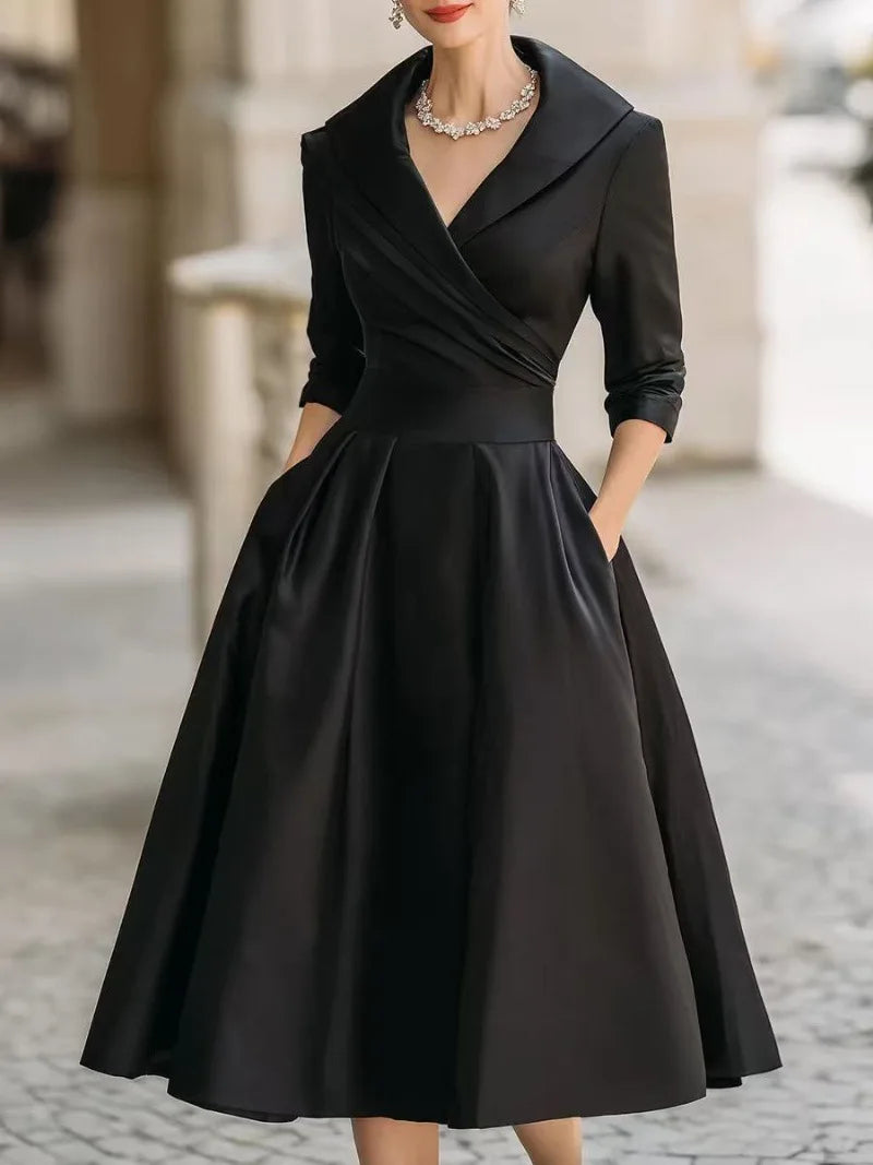 Women's Fashion Dress New Style V-neck Waist-hugging Makes You Look Slim And Elegant Long Sleeves Maxi Prom Dresses  For Women