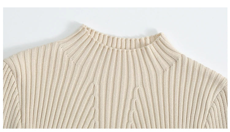 2025 Women Fashion Chic Knitted Tops Autumn Winter Turtleneck Sweater Women Pullovers Long Sleeve Jumper Pull Femme Clothing