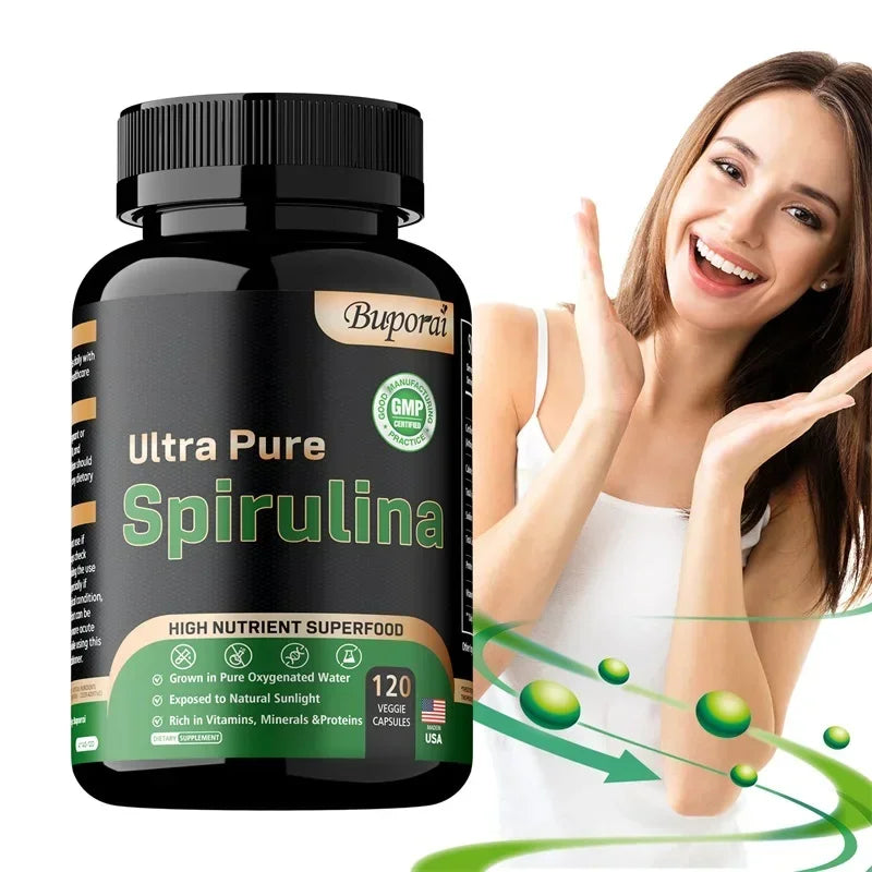 Organic Spirulina Supplement - Detoxification, Nutrition, Immune System Health, Cardiovascular Health, AntioxidantSupplements