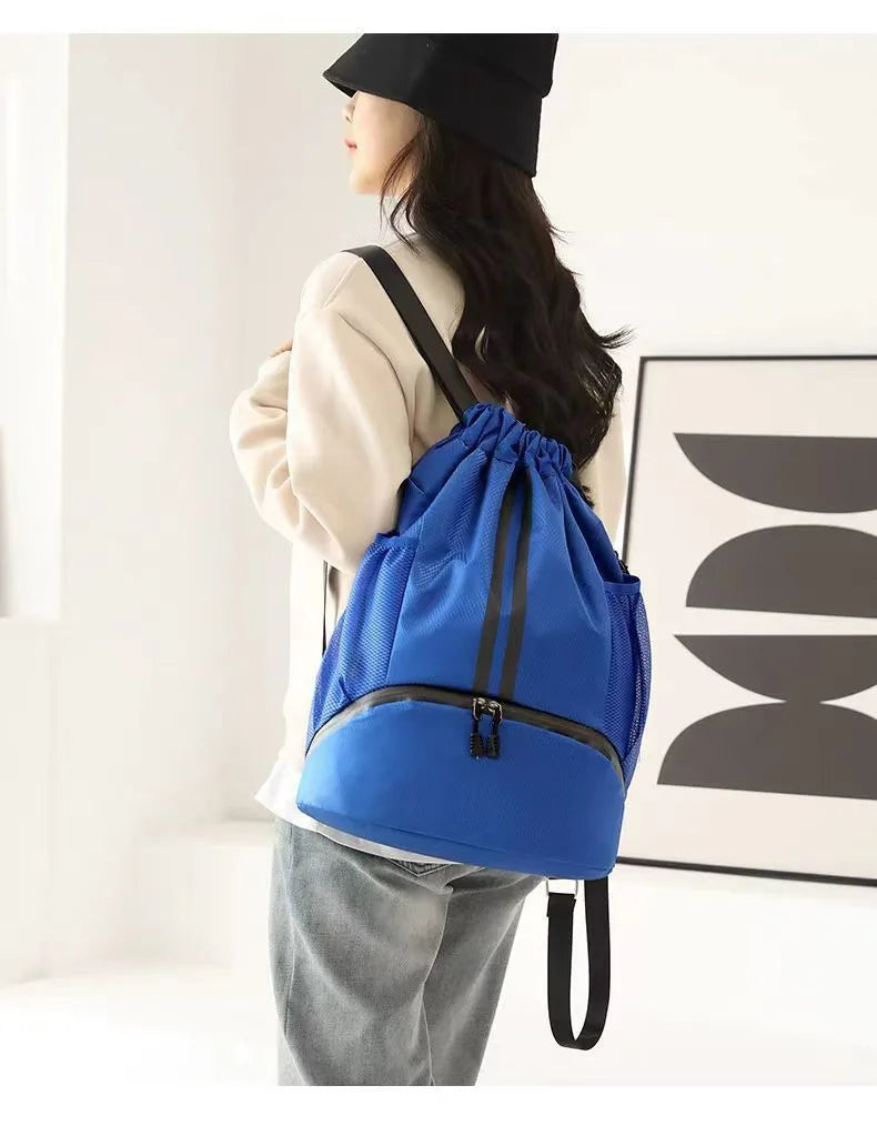 Sports must-have wet and dry separation swimming bag basketball football volleyball, shoes backpack bundle drawstring portable a