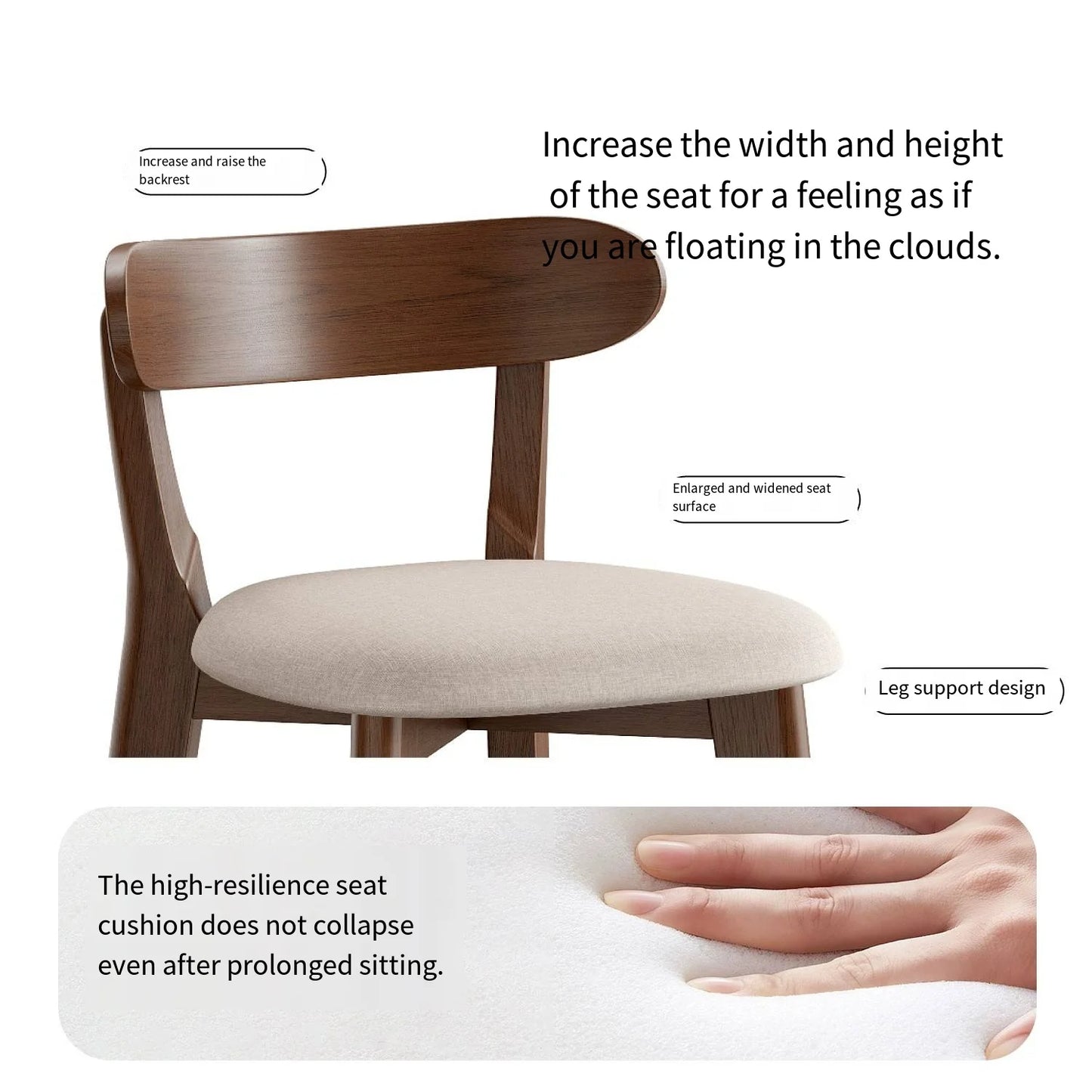 Wooden Bar Stool Modern Dining Room Office Stool Luxury Chaises for Nordic Interior Decoration Luxury Wooden Dining Stool