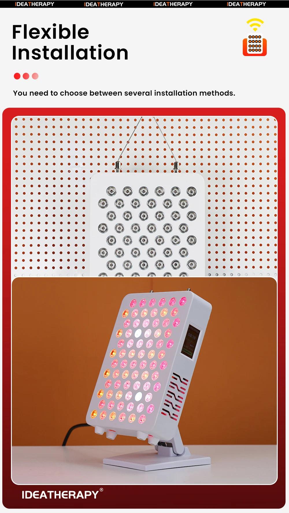 9Spectrum 5W Dual Chip Infrared Therapy Panel Light Lamp LED Home Light Therapy APP Controlled for Health And Wellness