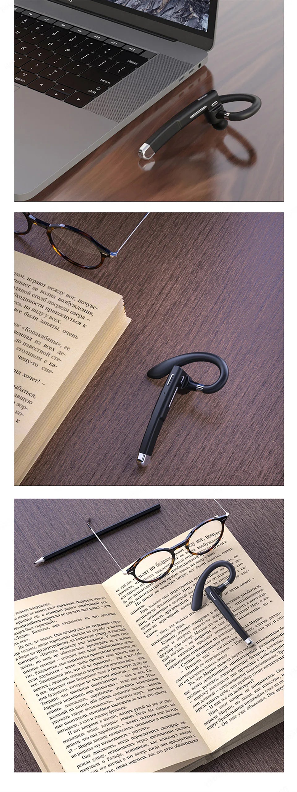 Wireless Headphones Bluetooth Headset With Microphone Earphones  Handsfree Noise Canceling Audifonos Talking Business Driving