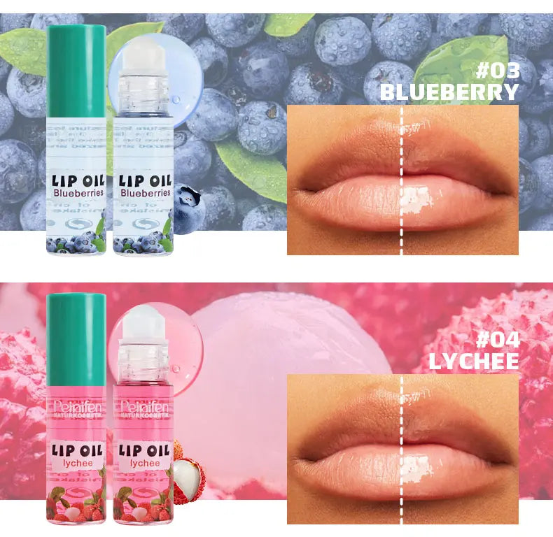 6PCS Fruit-Flavored Lip Balm Set Watery Lip Gloss Lip Oil Smooth Lip Lines Plump Lips Beauty Care Kit for Lip Hydration