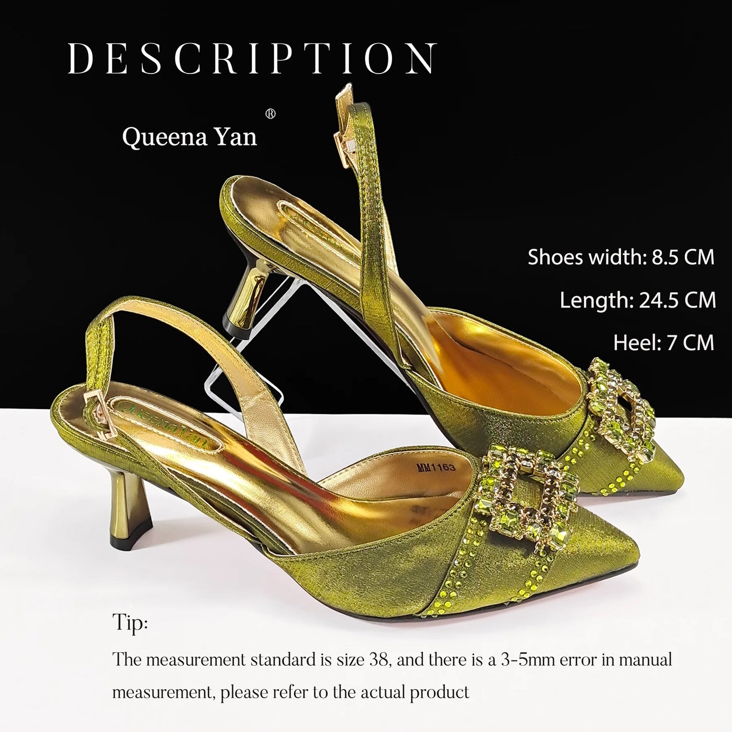 Spot Goods Italian Fashion Women Heels Elegant Color Block Design Brown Shoes And Bag Full Rhinestone Party Bag