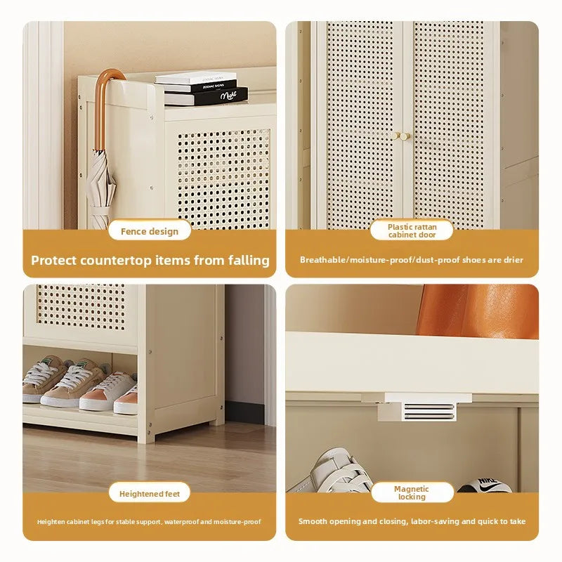Home shoe cabinet multi-layer large-capacity shoe rack dustproof and breathable entrance storage cabinet