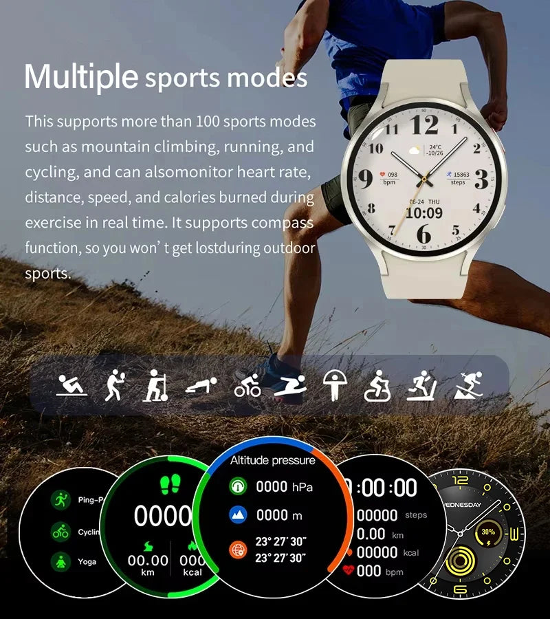 KESHUYOU New Women's Fashion Smart Watch 6 Bluetooth Calling Health Monitoring Alarm Men's Sports Smartwatch