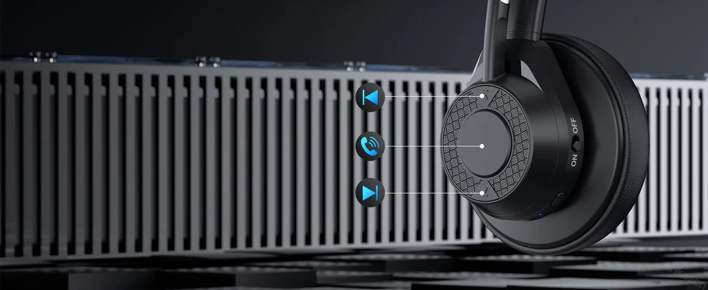 سماعة رأس لاسلكية بتقنية البلوتوث 5.4 مزودة بميكروفون وخاصية إلغاء الضوضاء وتقنية Multipoint Connect وسماعة رأس لاسلكية للعمل