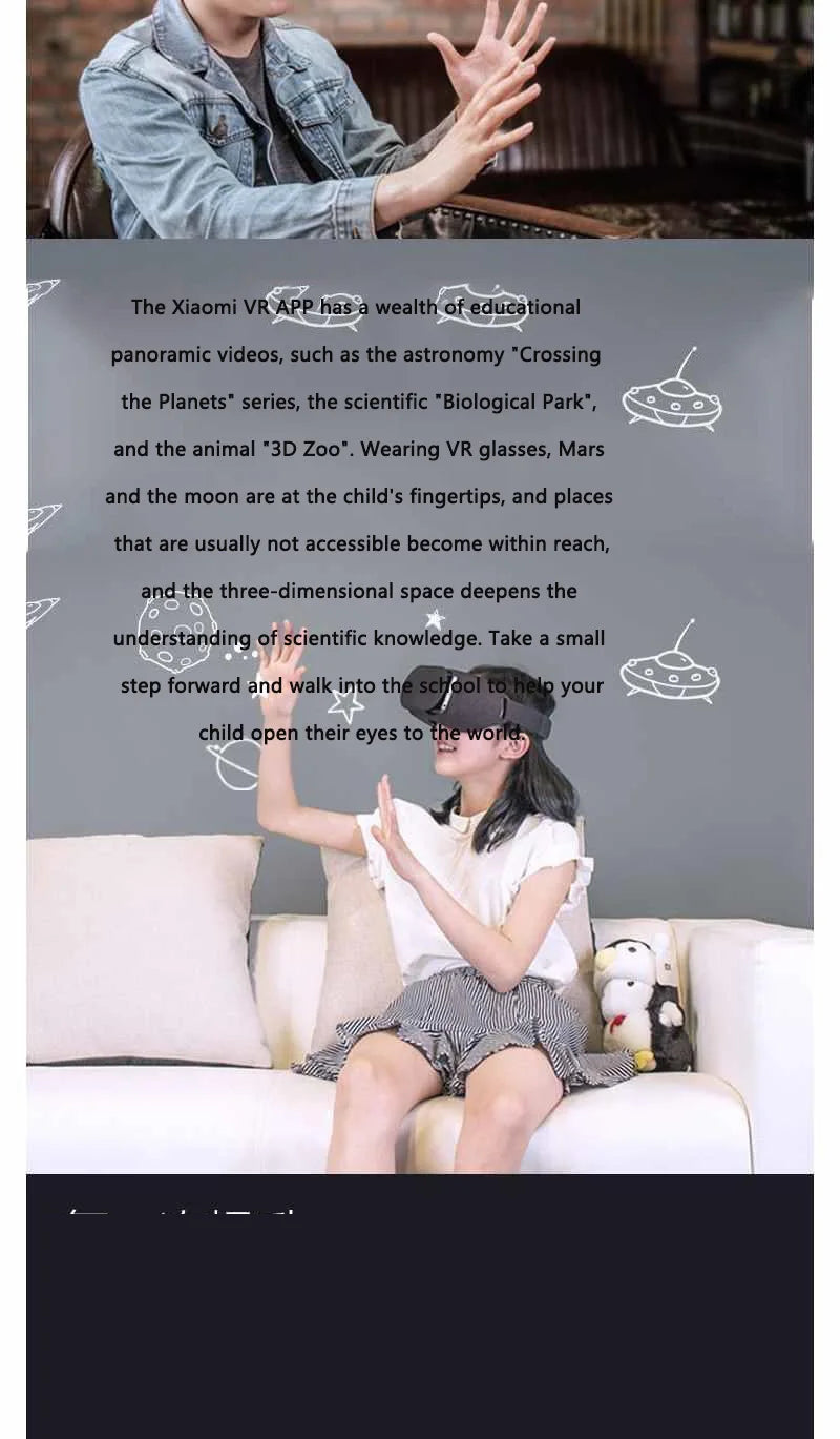 Original Xiaomi VR Glasses PLAY2 Phone Kit Black Tech Virtual Reality 3D Headset - Smart Gaming Helmet & Fashion Goggles