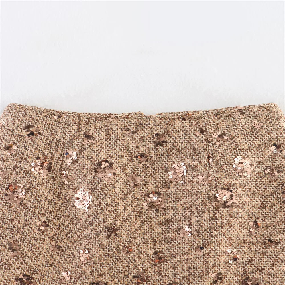 New women's clothing European and American style fashion bead embroidery coarse flower cloth small fragrant style two-piece set SwiftNest