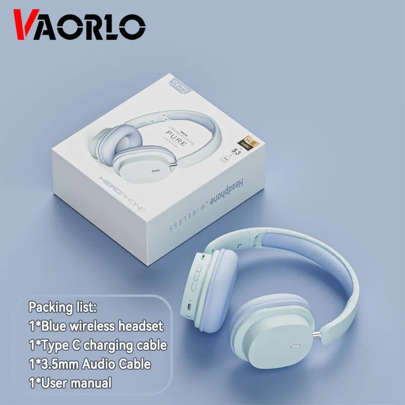 Bluetooth 5.3 Fashion Wireless Headphones HIFI Stereo Portable Over-ear Business Headset Low Latency Gaming Earphones With Mic